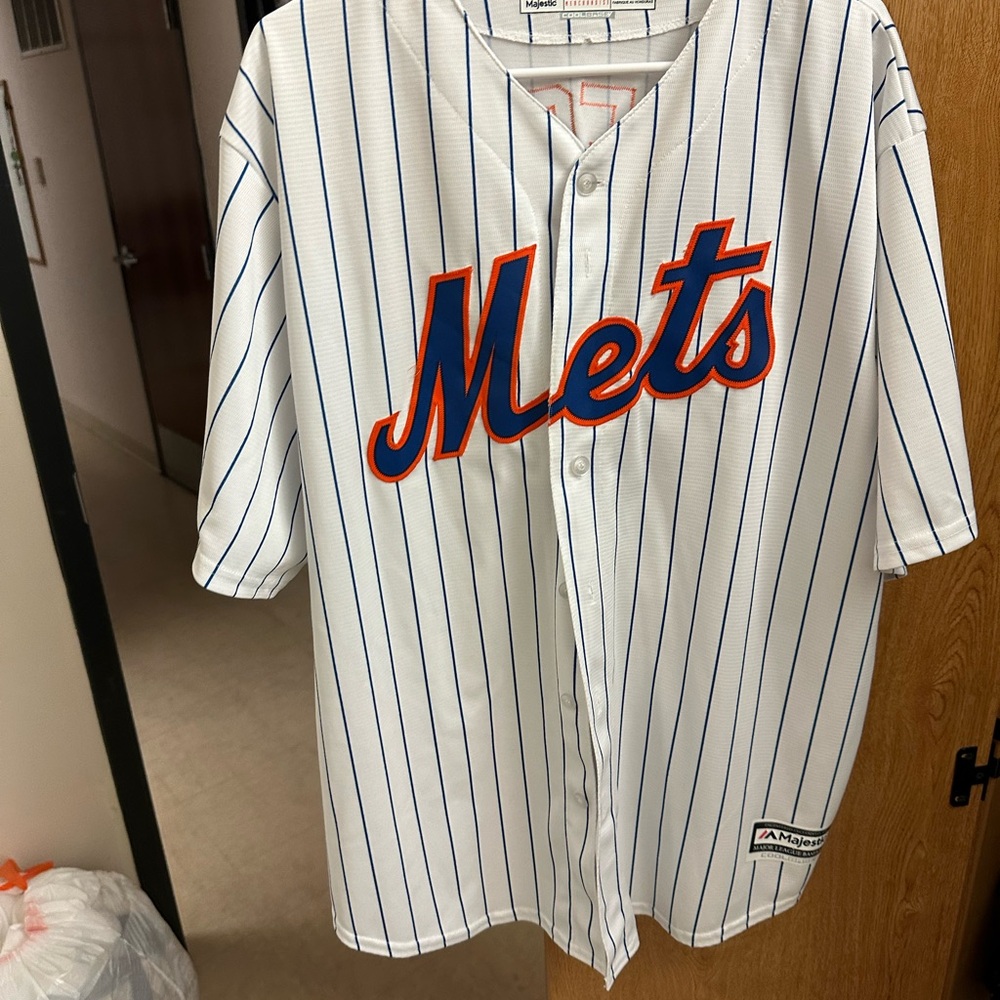 Majestic Blue Pinstripe Baseball Jersey